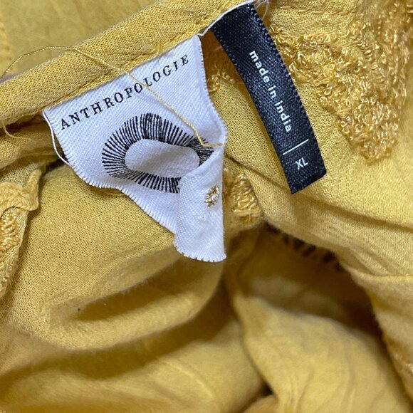 Akemi + Kin Tunic Dress Yellow Gold Slip Embroidery Bell Sleeve Size XL Extra La - Picture 8 of 14